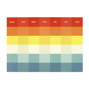 Palette Monthly Pad - Sound of Music with colorful blocks for each day of the week on a white background