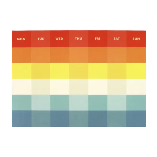 Palette Monthly Pad - Sound of Music with colorful blocks for each day of the week on a white background