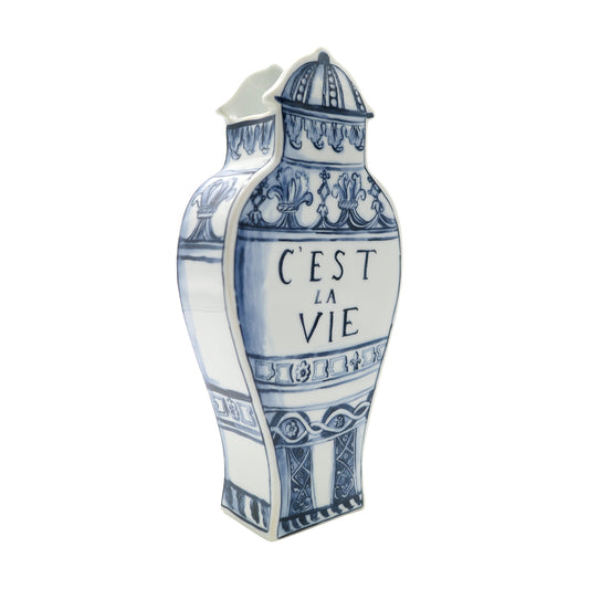 Well Versed - Joie Blue 11 in. Medium Vase