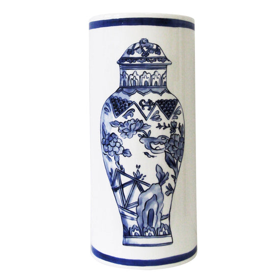 Well Versed Blue Large Vase White Background Photo