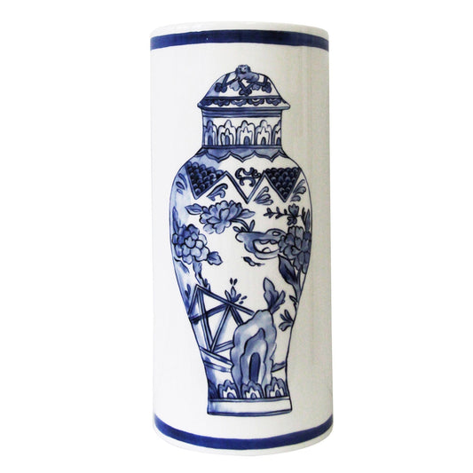 Well Versed Blue Large Vase White Background Photo