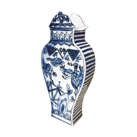 Well Versed Blue Medium Vase White Background Photo