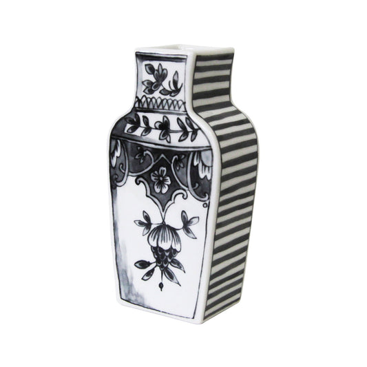 Well Versed Gray Small Vase White Background Photo