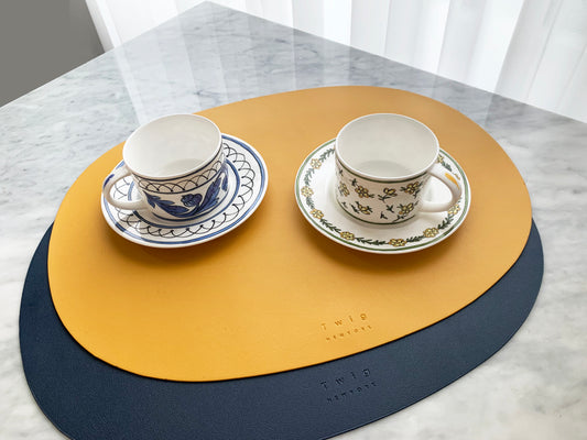 Deco - Set of 2, Oval Placemats - Yellow