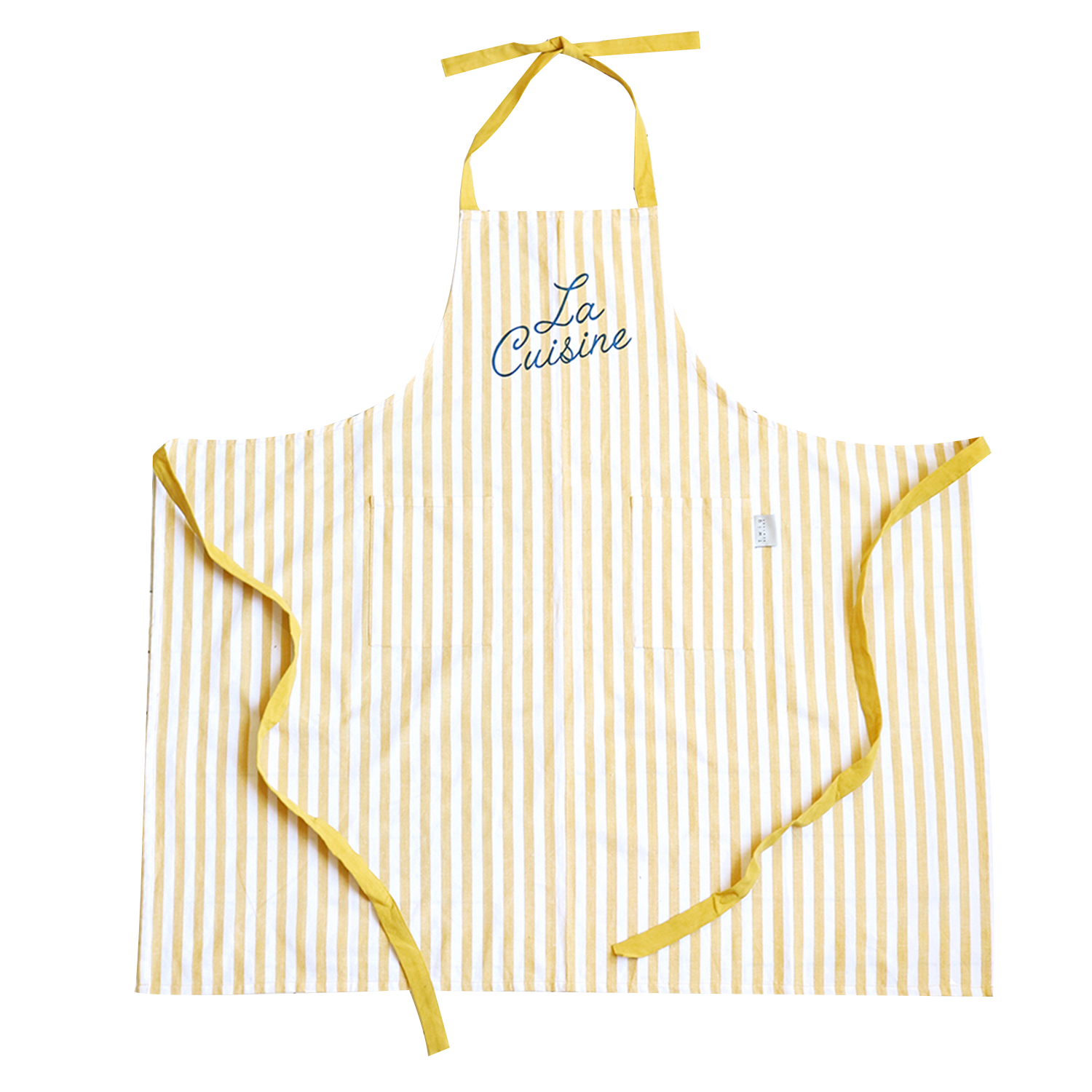 Bib Apron Yellow Stripe White Background Photo