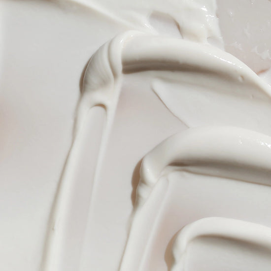 Close-up of smooth, white cream texture
