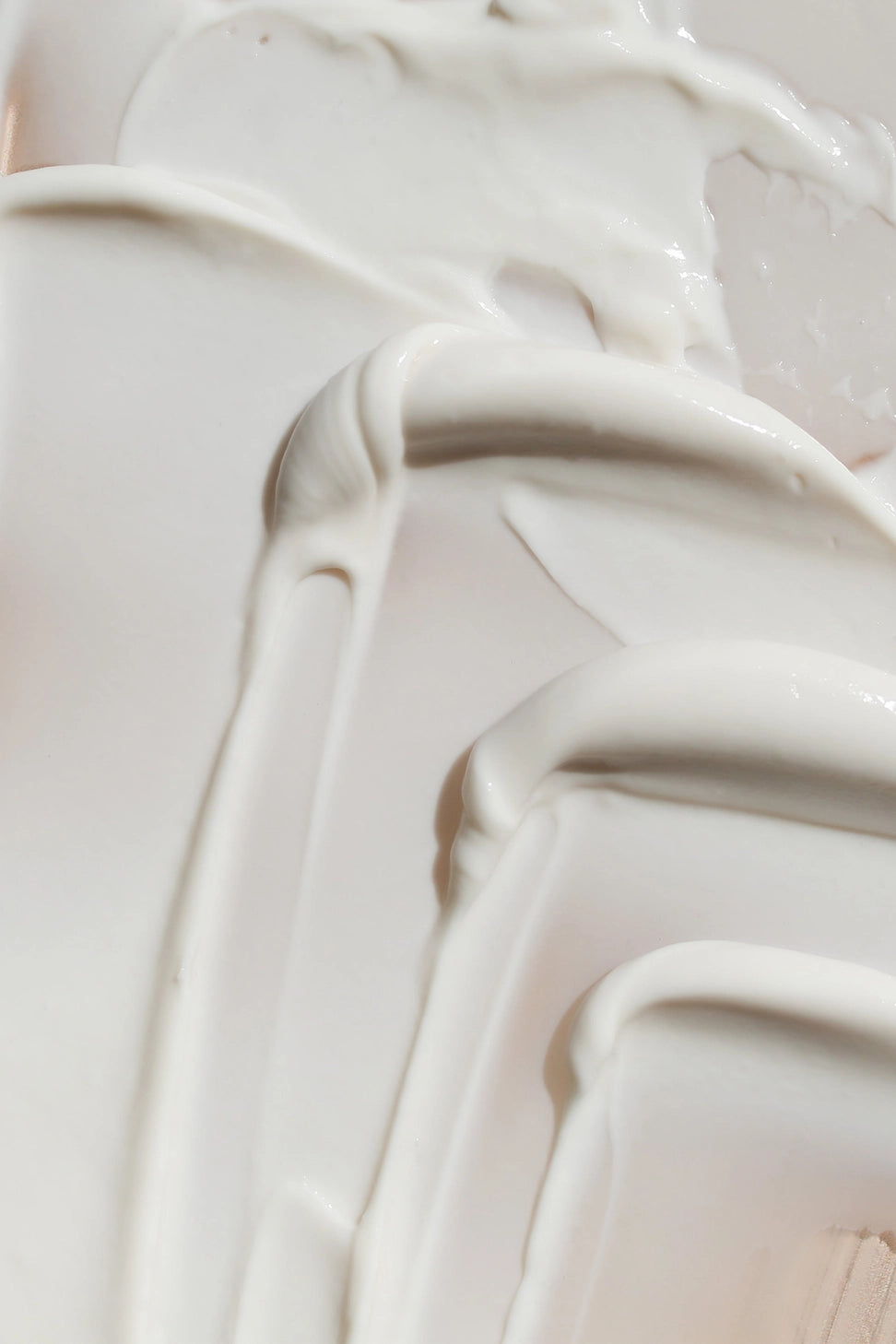 Close-up of smooth, white cream texture
