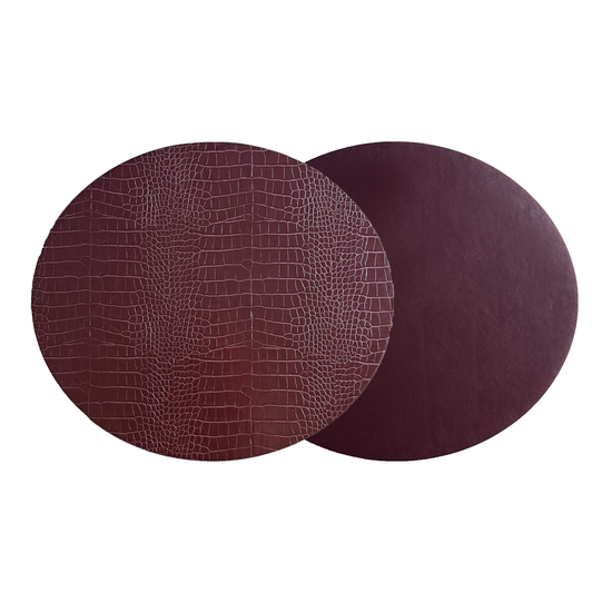 Dovi Oval Placemats Burgundy White Background Photo