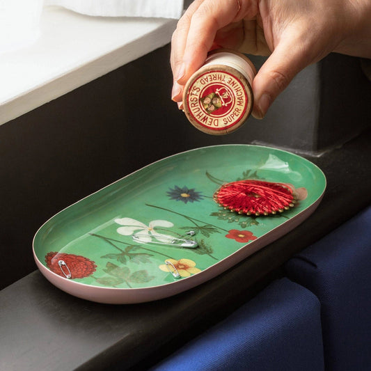 Oval Enamel Tray - Festival of Flowers