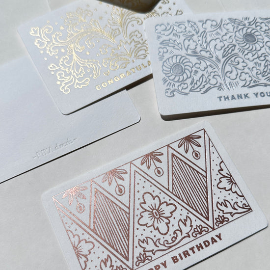 flat mini card set in white background