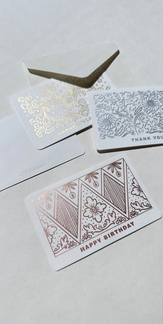 Flat Mini Card (Congratulations - Gold)