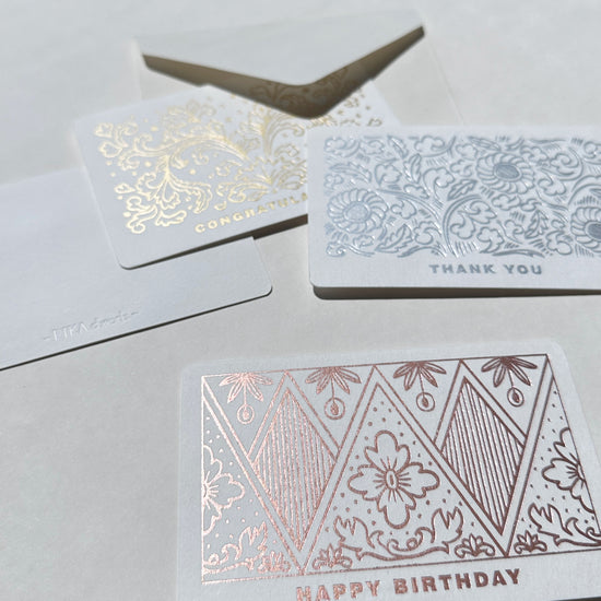 flat mini card set in white background