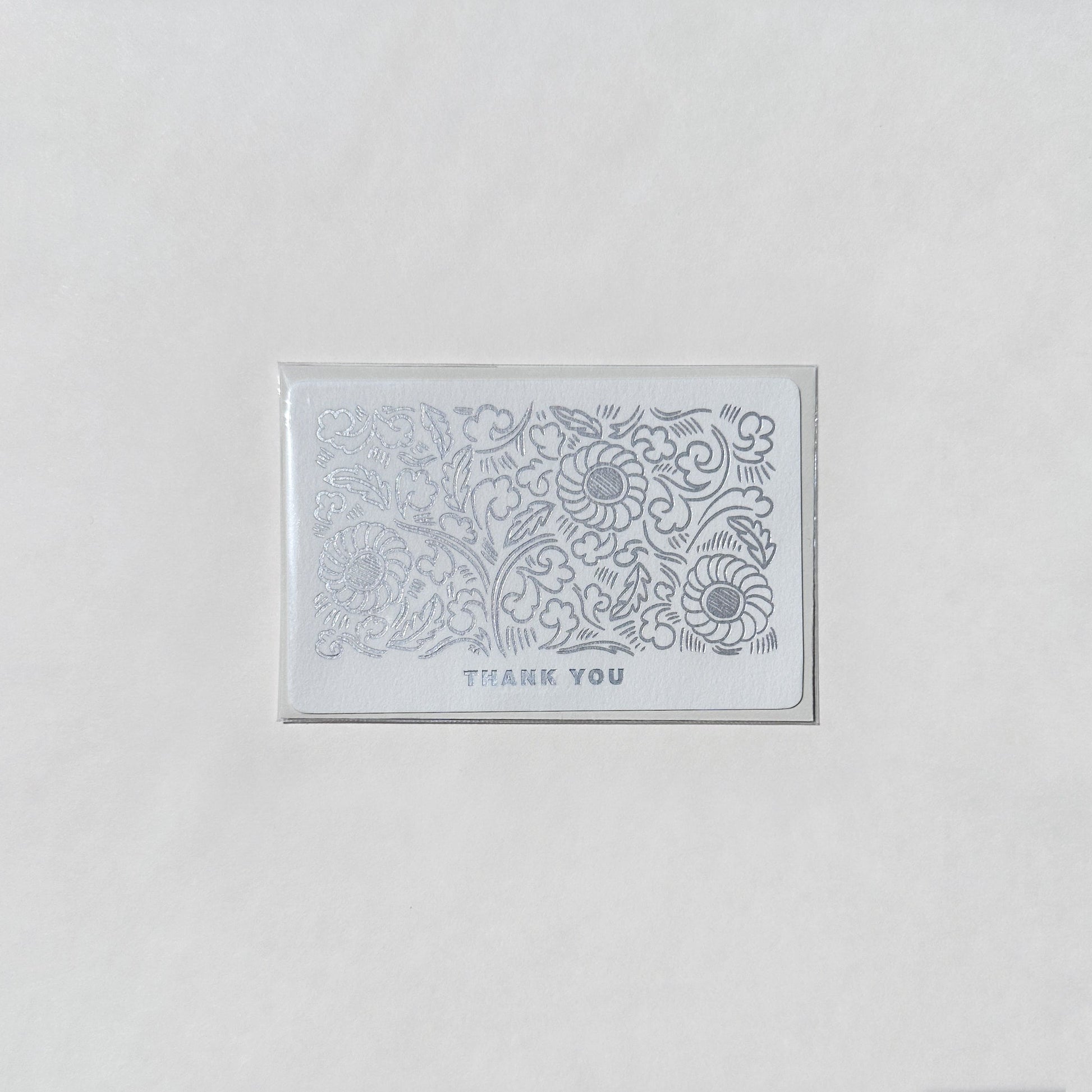 Thank you flat mini card in white background