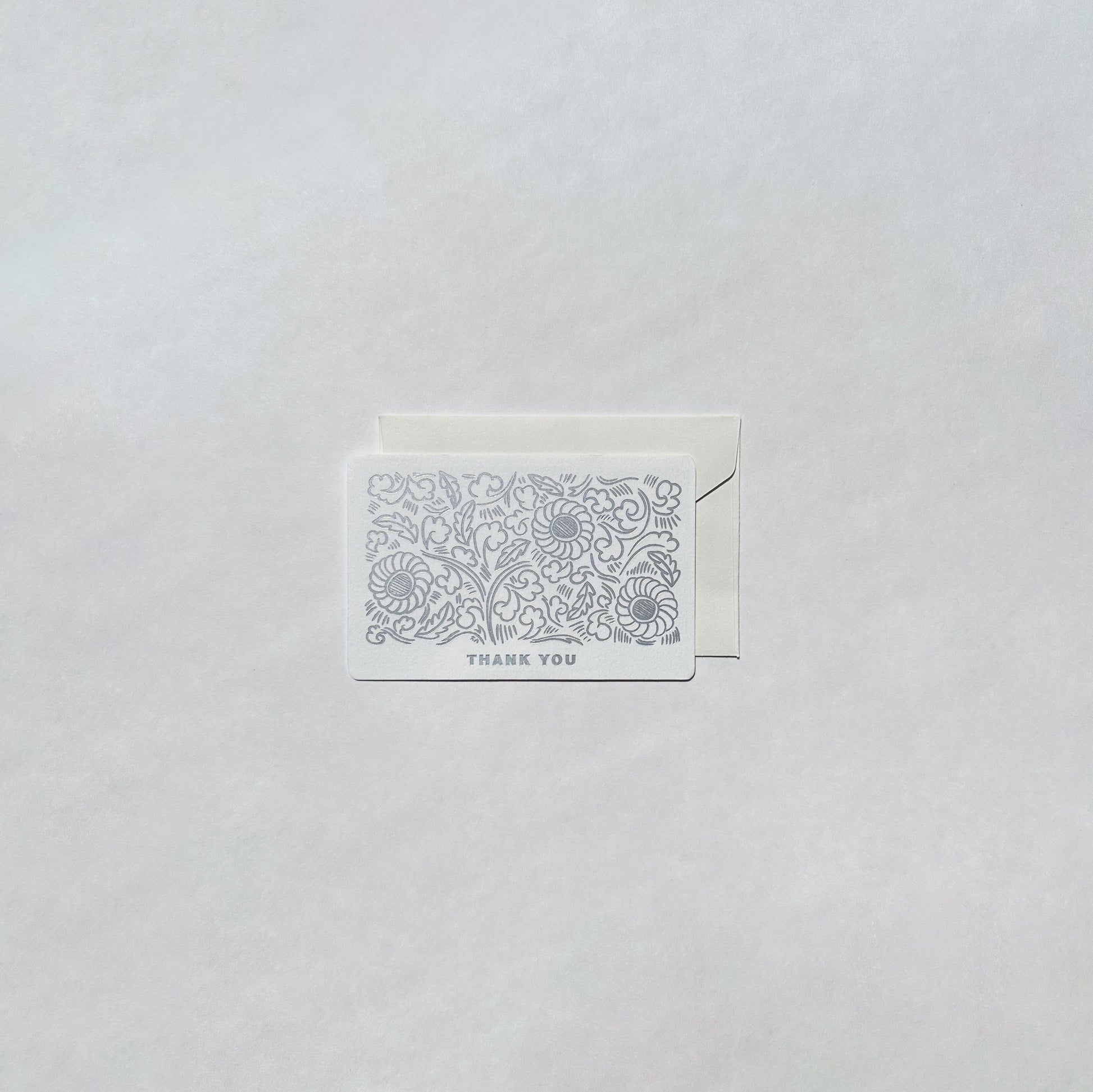 Thank you flat mini card in white background