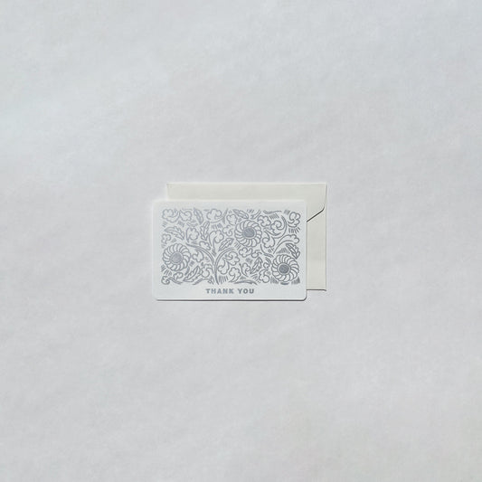 Thank you flat mini card in white background