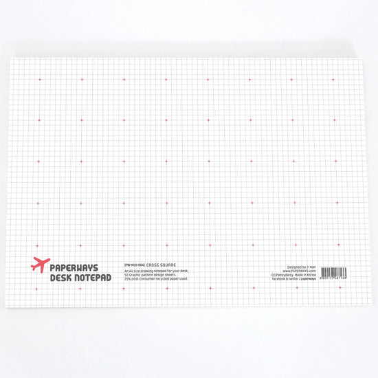Paperways A4 Desk Note Pad Cross Grid White Background Photo