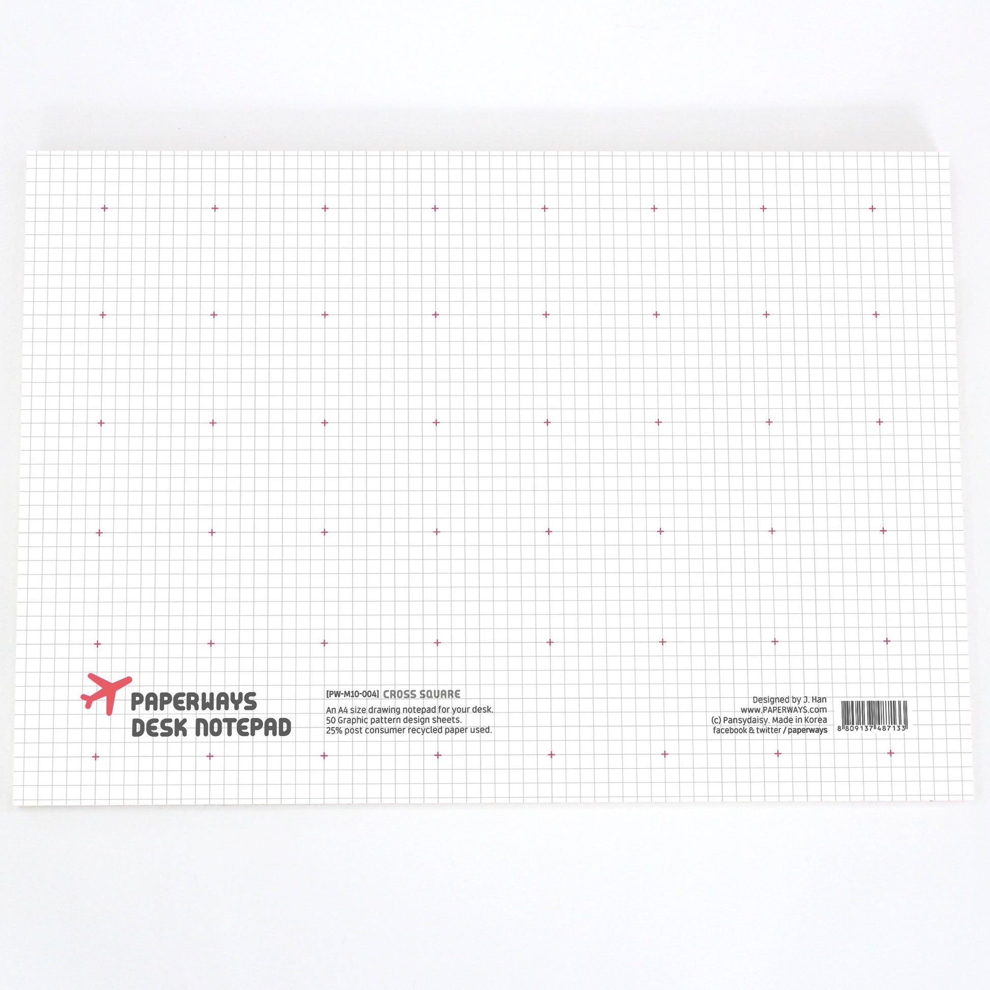 Paperways A4 Desk Note Pad Cross Grid White Background Photo