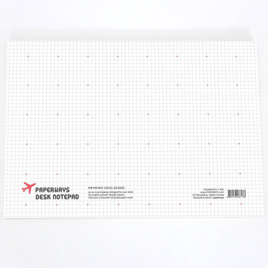 Paperways A4 Desk Note Pad Cross Grid White Background Photo