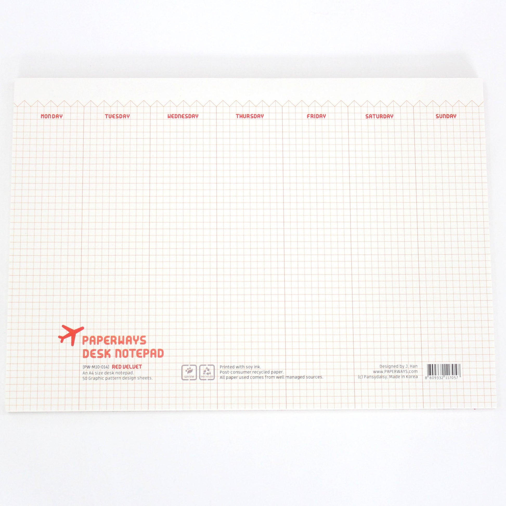 Paperways A4 Desk Note Pad Organizer Red Velvet White Background Photo