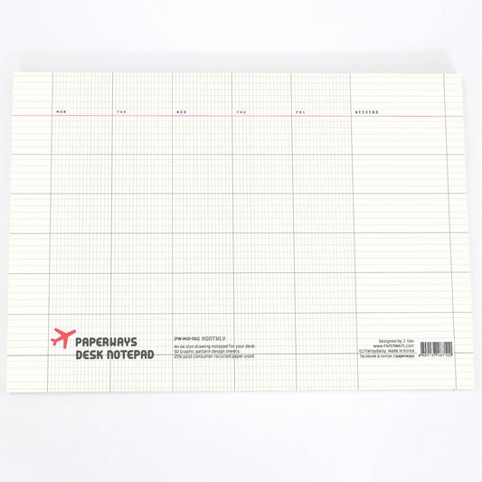 Paperways A4 Desk Notepad Organizer Monthly White Background Photo