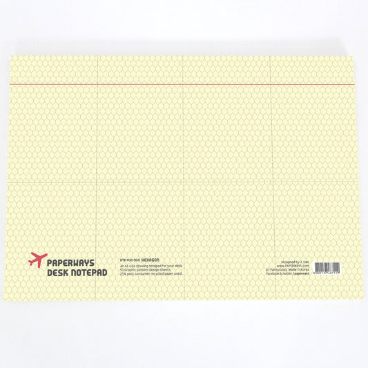 Paperways A4 Desk Notepad Hexagon White Background Photo