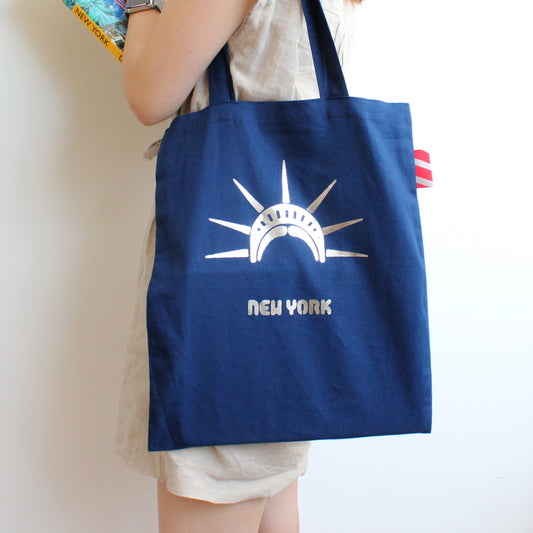 Paperways Tote Bag New York Liberty White Background Photo