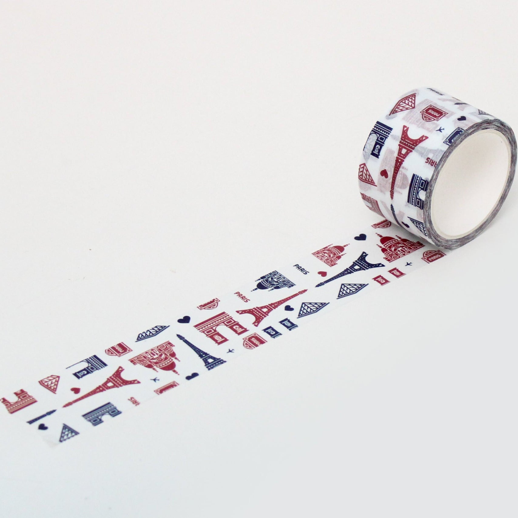 Paperways Masking Tape 1.2 in. Paris Pattern White Background Photo