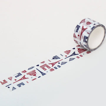 Paperways Masking Tape 1.2 in. Paris Pattern White Background Photo