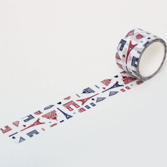 Paperways Masking Tape 1.2 in. Paris Pattern White Background Photo