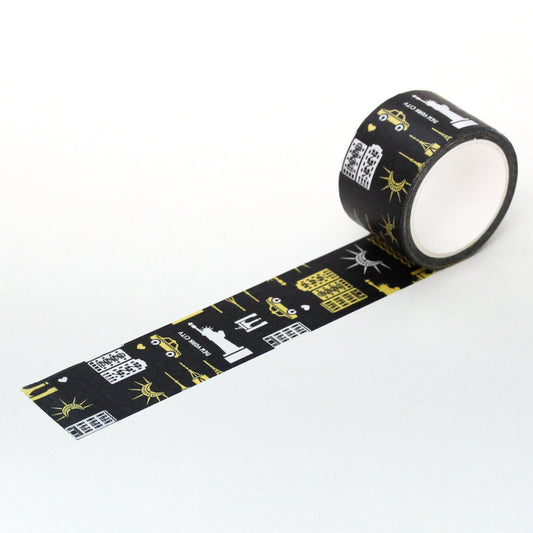 Paperways Masking Tape 1.2 in. New York Pattern White Background Photo