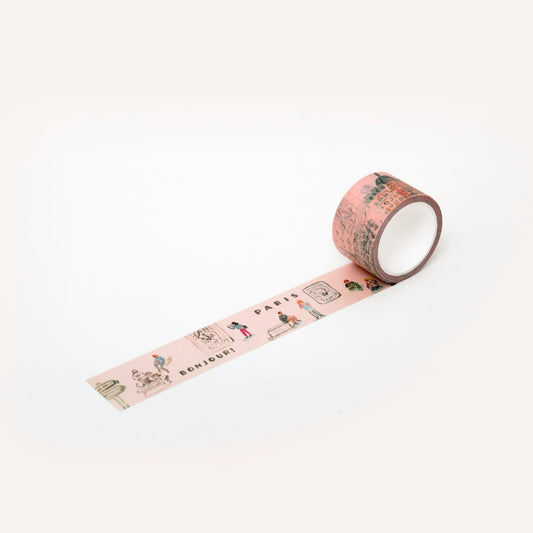 L'apres-Midi Masking Tape 1.2 in. Paris Travel 2 White Background Photo