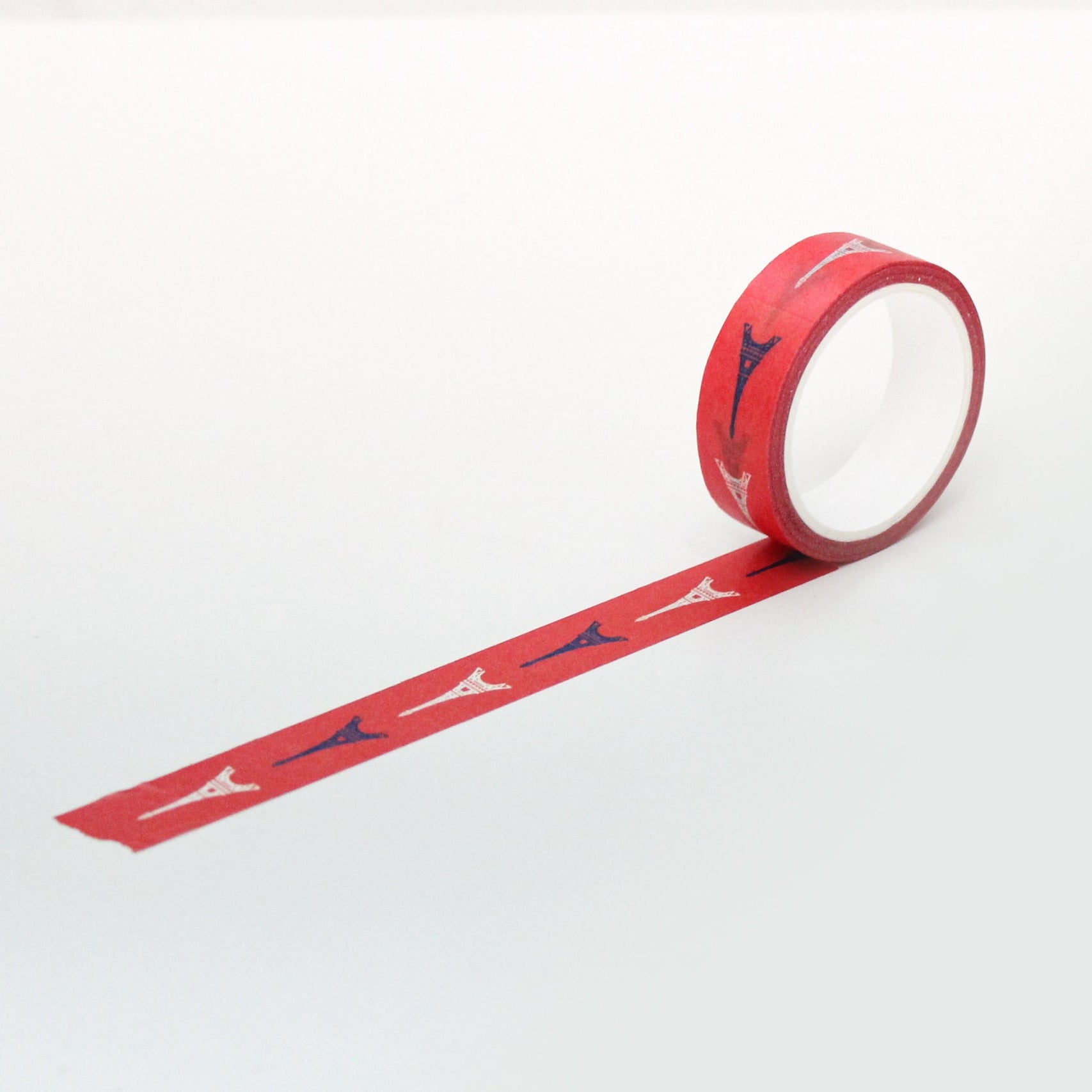 Paperways Masking Tape 0.6 in. Paris Eiffel Tower White Background Photo